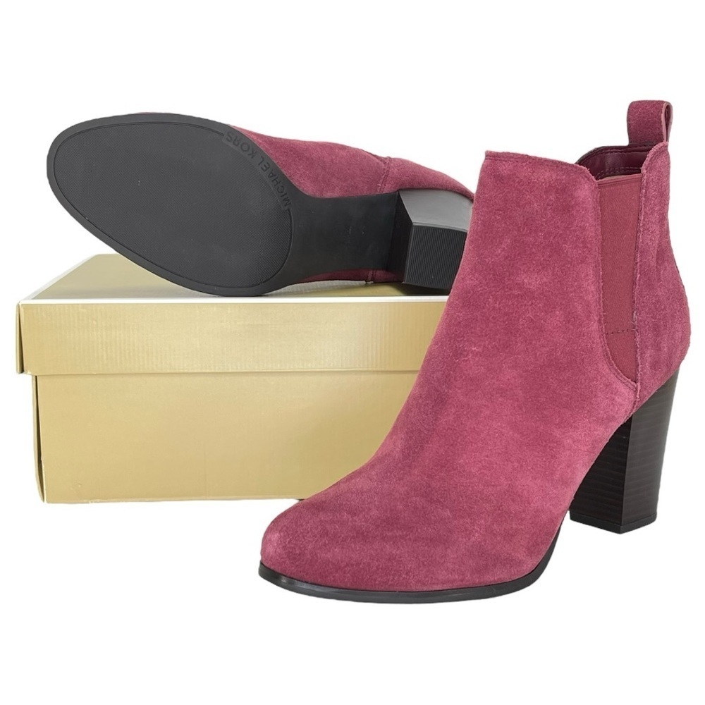 Michael Kors Evaline Mulberry Suede Leather Womens Ankle Boots Size 9.5M - Picture 11 of 12